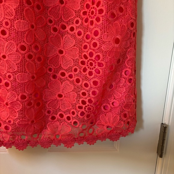 Kate Spade Shore Thing Lace Shift Dress Sleeveless Coral Peach Sherbet 8 Spring - Picture 6 of 11